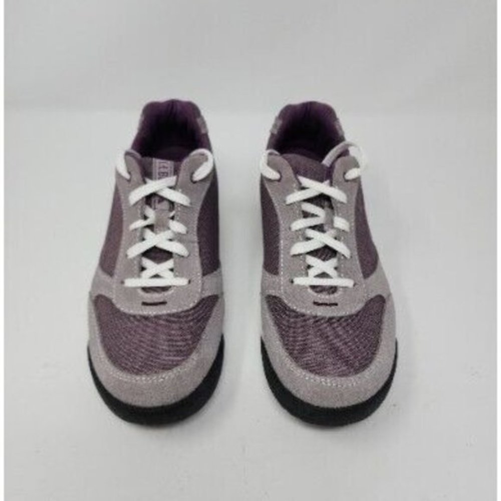 L.L‎ Bean Womens 296445 Lace Up Round Toe Gray Purple Sneakers Shoes Size US 8M.